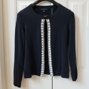 Navy Banana Republic Cardigan with Embellishments